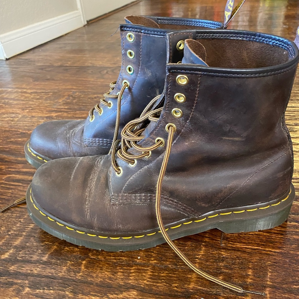 Dr. Martens Dark Brown Leather Boots - men’s size 11
